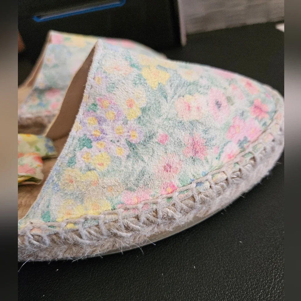 LoveShackFancy x Manebi Floral Suede Espadrille Flats with Ankle Tie Size 38 (7)